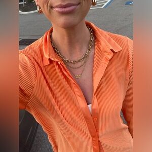 Orange Button Down Shirt